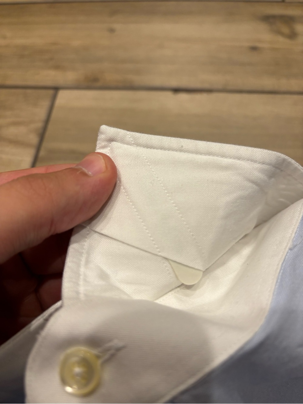 Polo Ralph Lauren Regent Shirt 16.5 34/35 Blue White Contrast Banker Collar - Picture 6 of 7